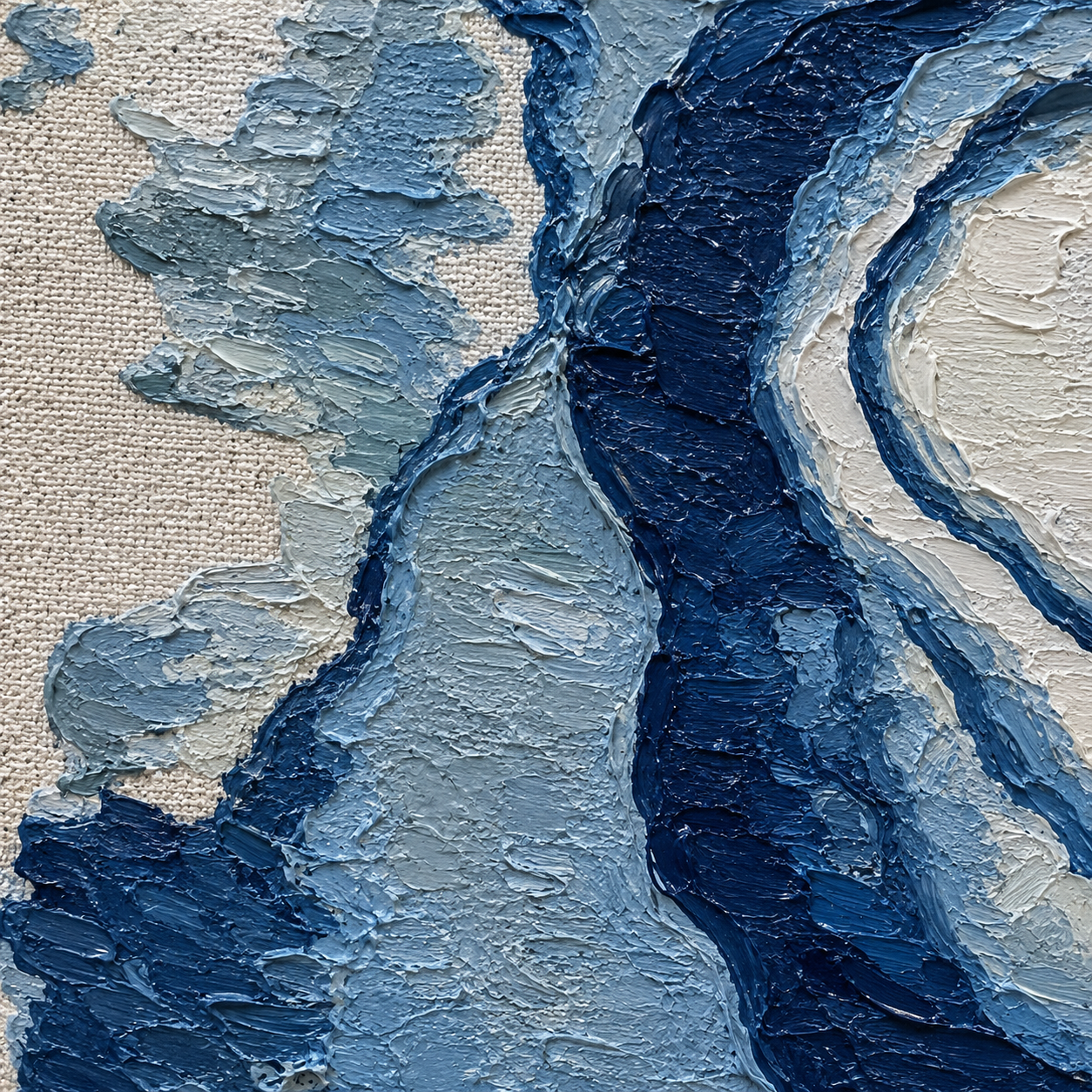 Blue Flow Textured Painting #Kiss 106