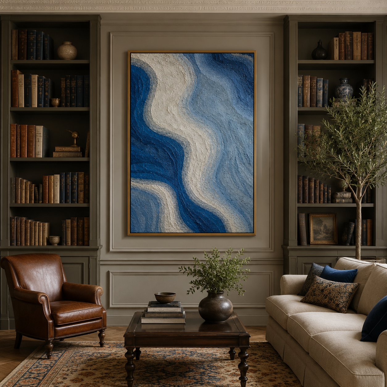 Blue Wave Relief Painting #Kiss 107