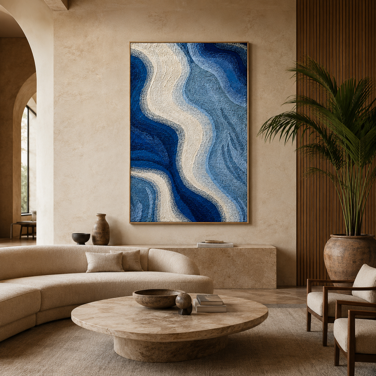 Blue Wave Relief Painting #Kiss 107
