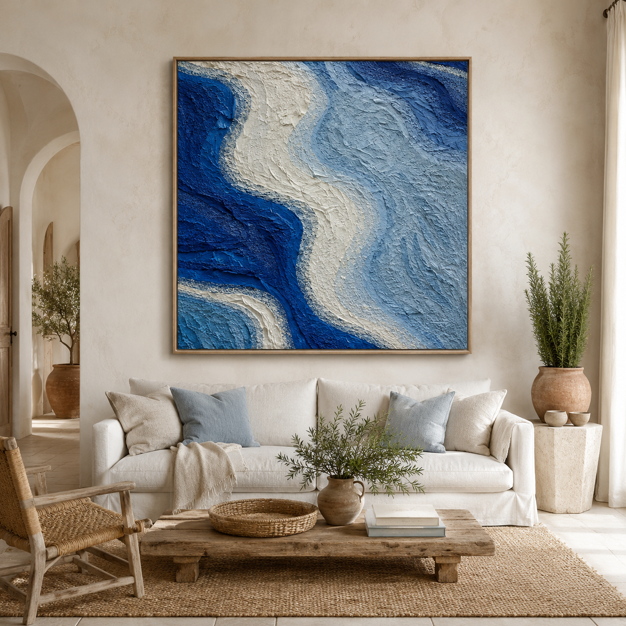 Blue Wave Relief Painting #Kiss 107