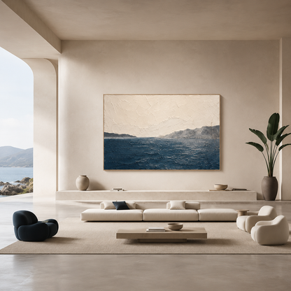 Coastal Horizon Textured Painting #Kiss 110