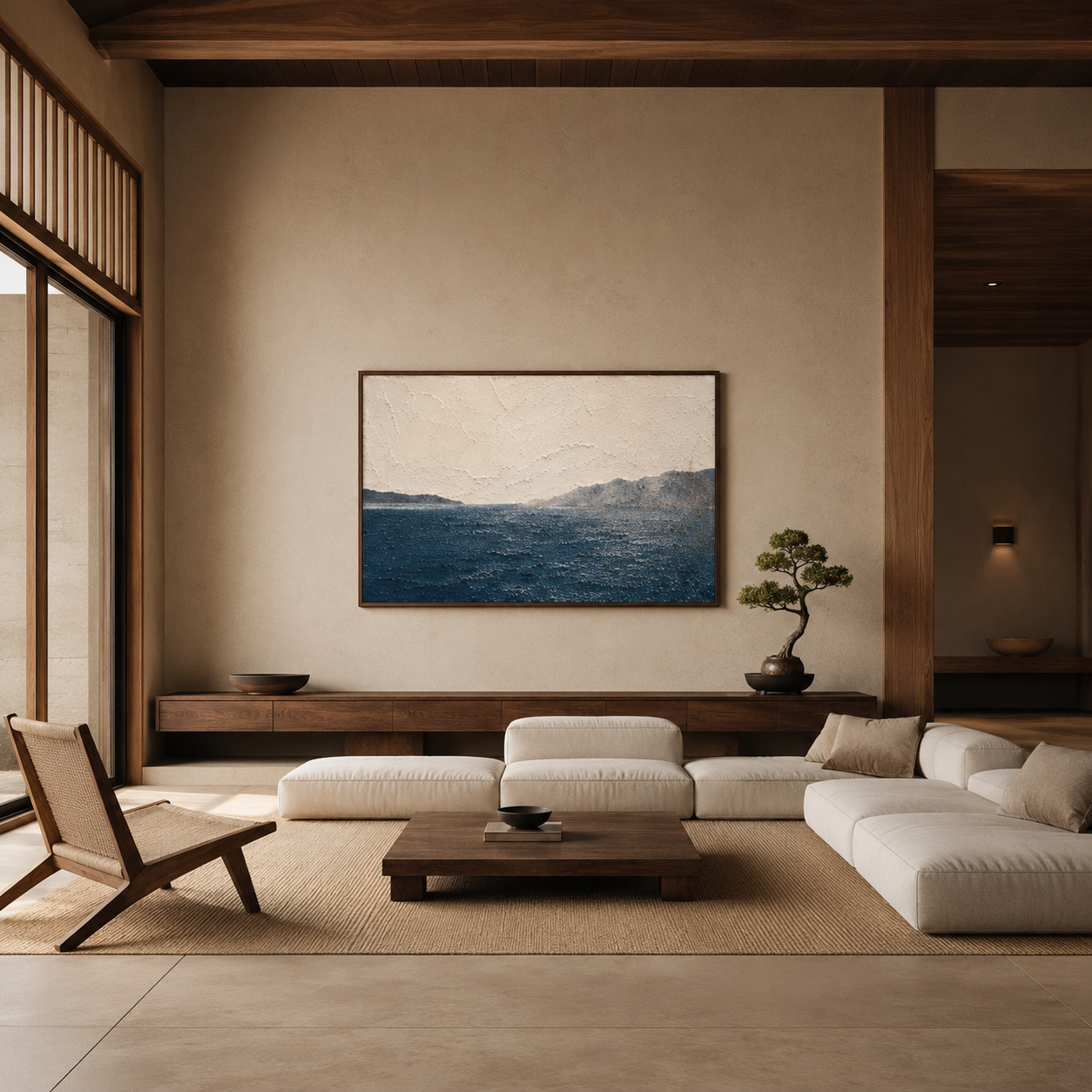 Coastal Horizon Textured Painting #Kiss 110
