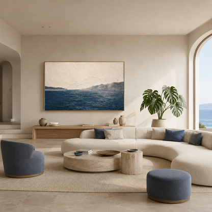 Coastal Horizon Textured Painting #Kiss 110