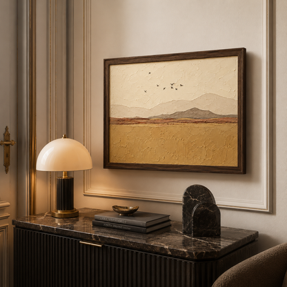 Warm Meadow Landscape Painting #Kiss 113