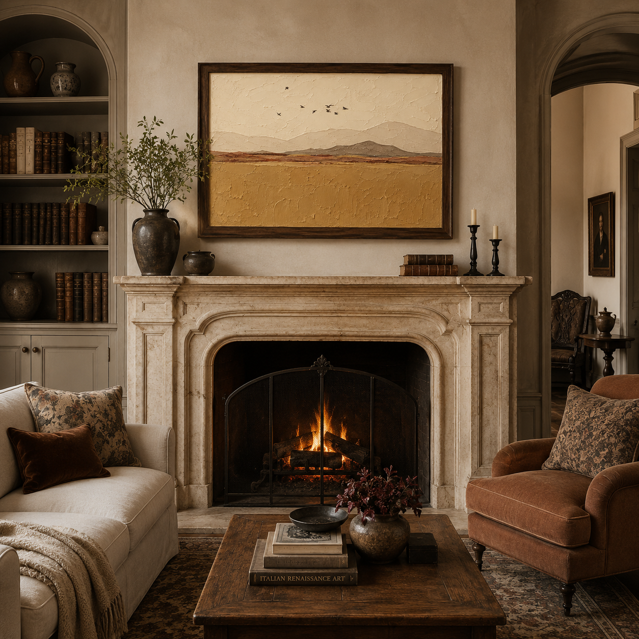 Warm Meadow Landscape Painting #Kiss 113