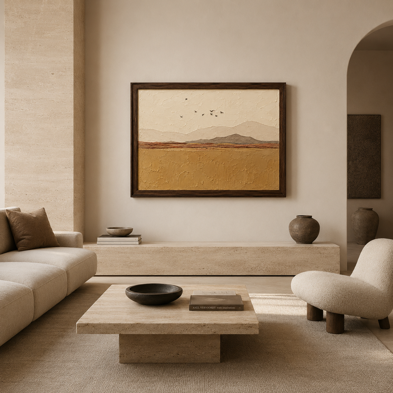 Warm Meadow Landscape Painting #Kiss 113