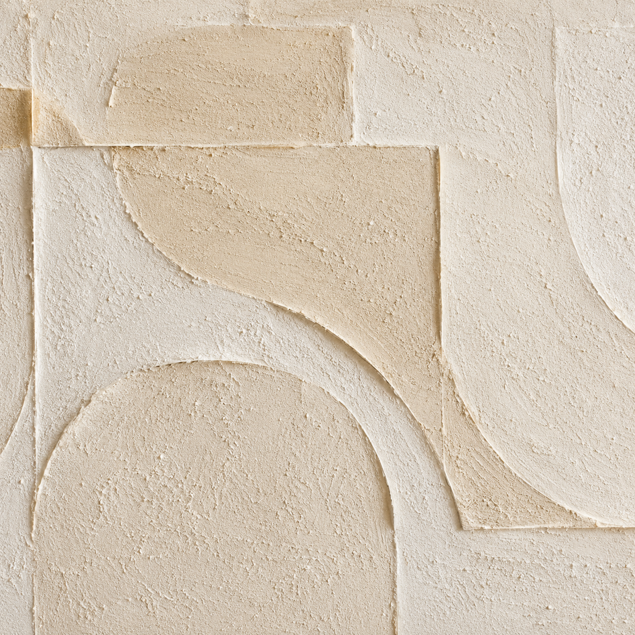 Ivory Geometric Relief Painting #Kiss 114