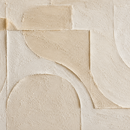 Ivory Geometric Relief Painting #Kiss 114