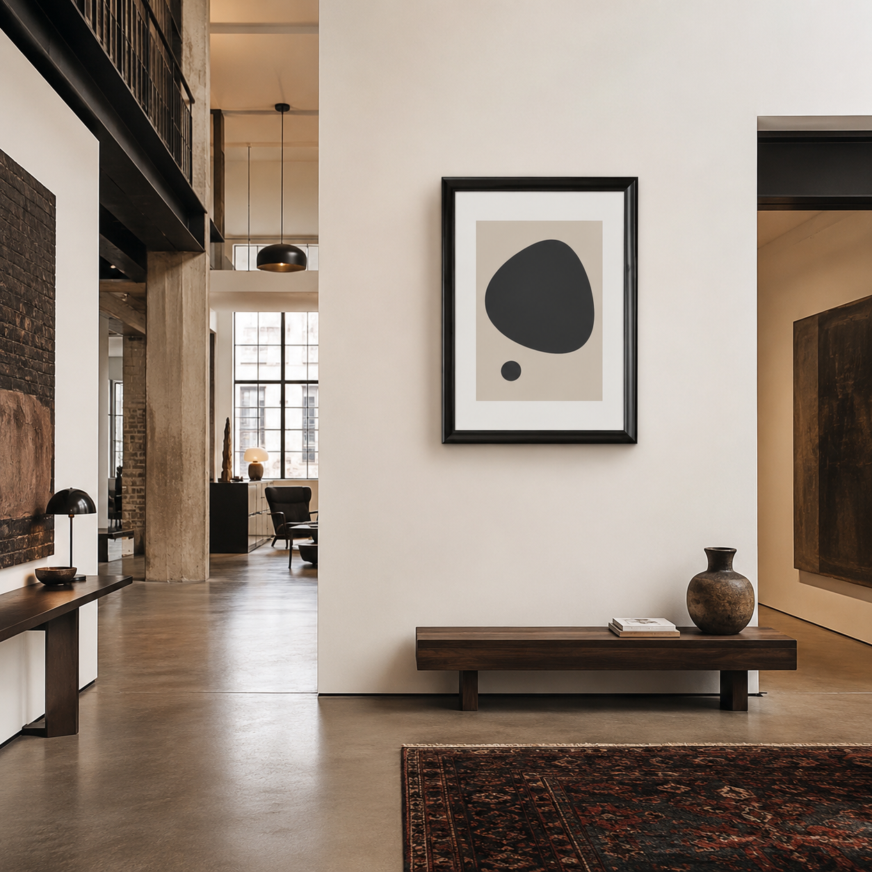 Black Pebble Minimalist Painting #Kiss 115