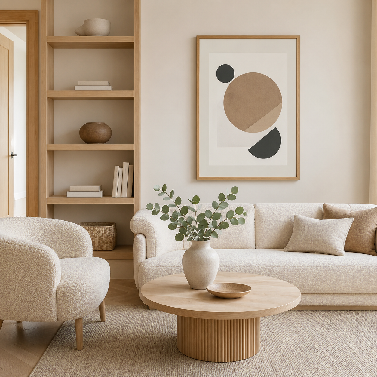 Neutral Geometric Minimalist Painting #Kiss 120