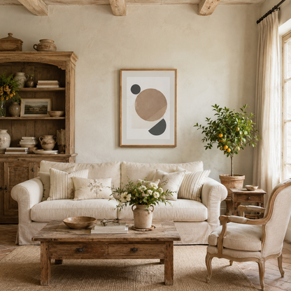 Neutral Geometric Minimalist Painting #Kiss 120