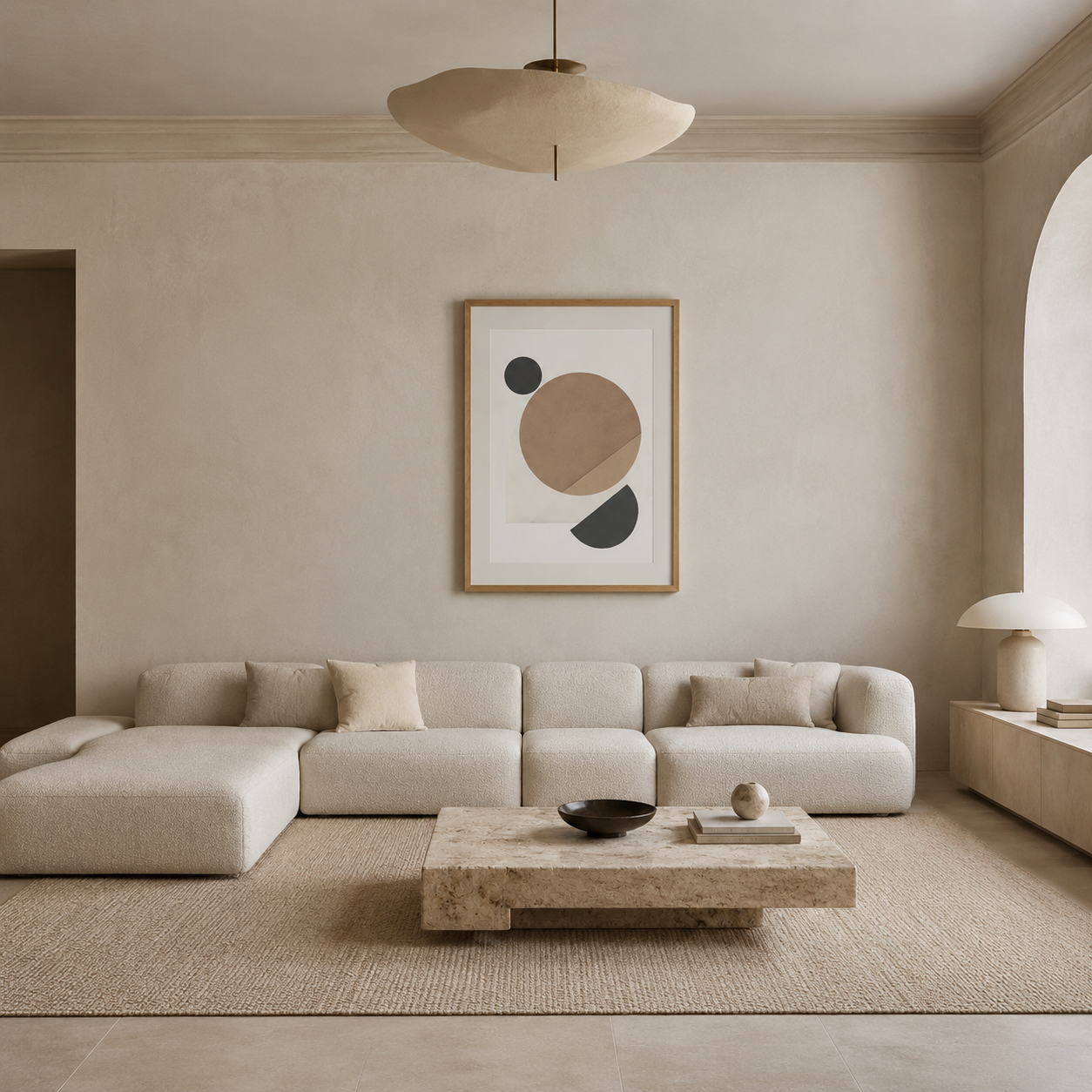Neutral Geometric Minimalist Painting #Kiss 120