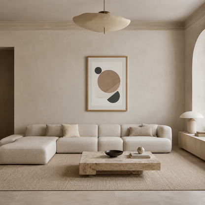 Neutral Geometric Minimalist Painting #Kiss 120