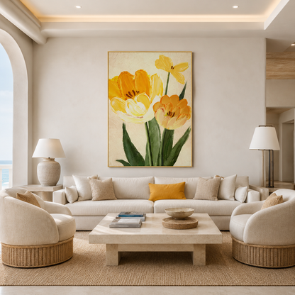 Yellow Tulip Floral Painting #Kiss 121