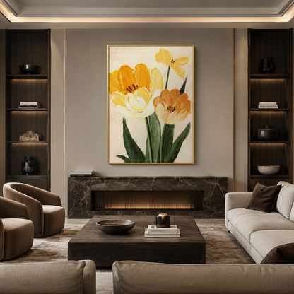 Yellow Tulip Floral Painting #Kiss 121