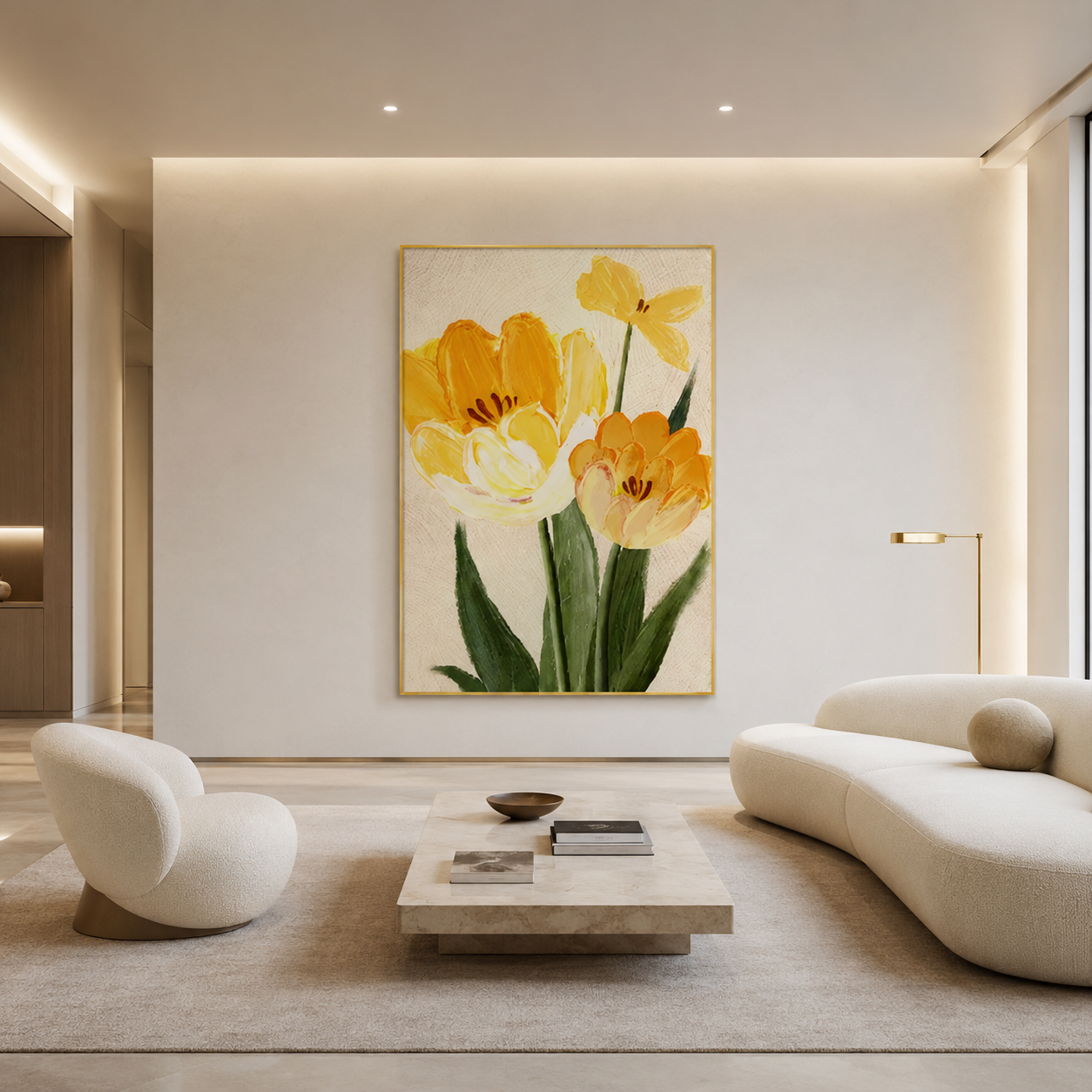 Yellow Tulip Floral Painting #Kiss 121