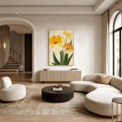 Yellow Tulip Floral Painting #Kiss 121