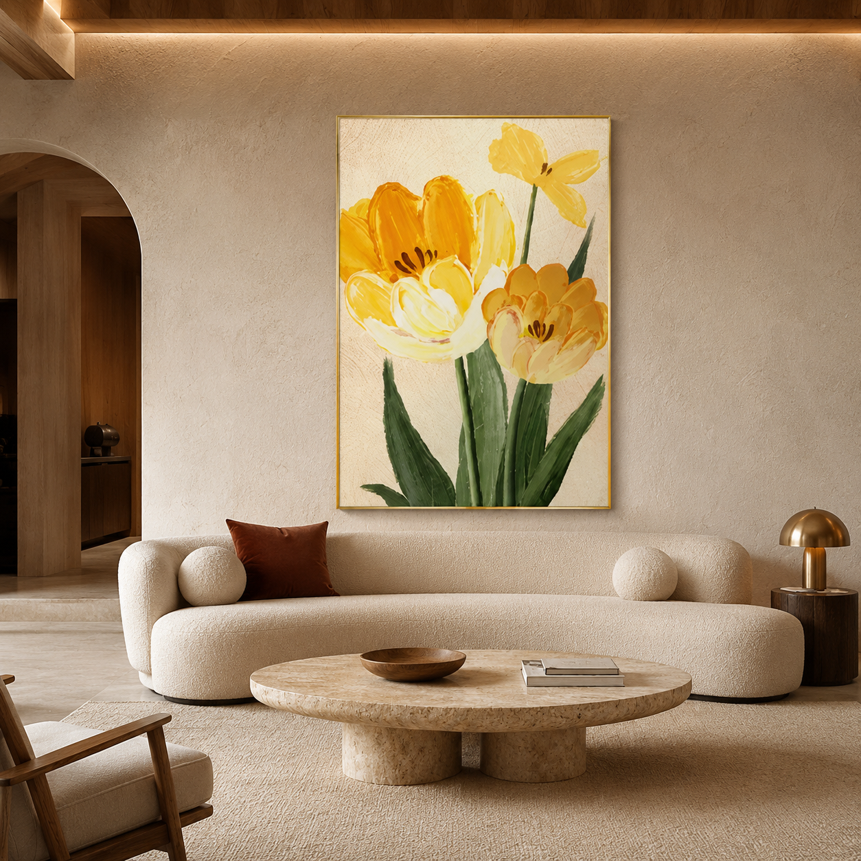 Yellow Tulip Floral Painting #Kiss 121