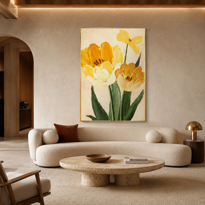 Yellow Tulip Floral Painting #Kiss 121