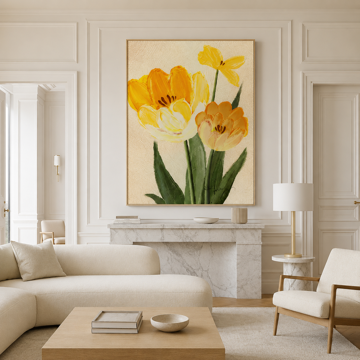 Yellow Tulip Floral Painting #Kiss 121