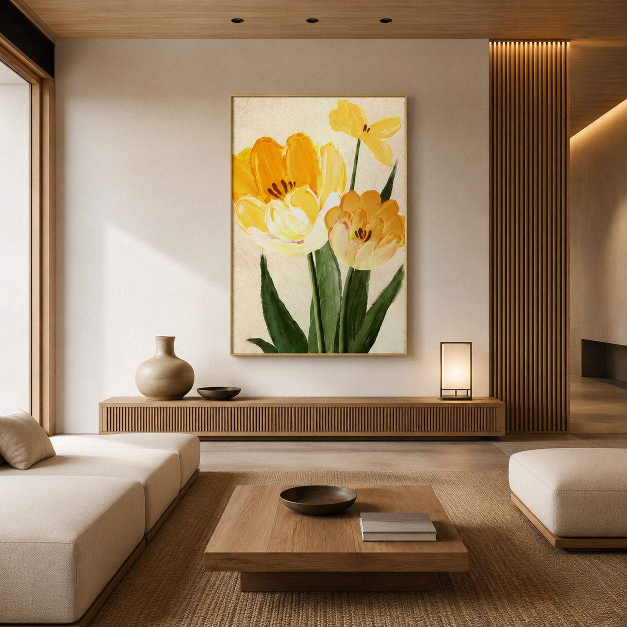 Yellow Tulip Floral Painting #Kiss 121