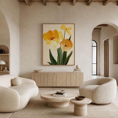 Yellow Tulip Floral Painting #Kiss 121