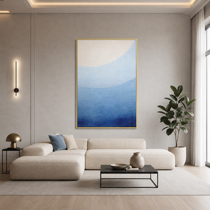 Blue Gradient Minimalist Abstract Painting #Kiss 132