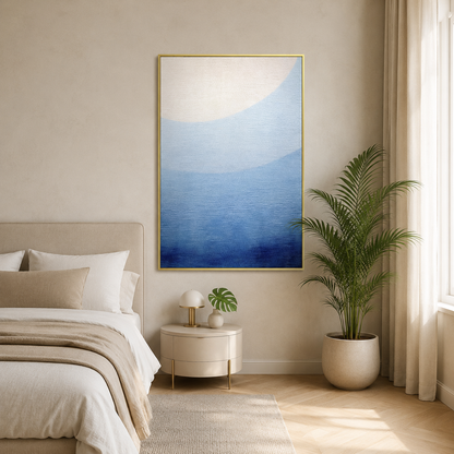 Blue Gradient Minimalist Abstract Painting #Kiss 132