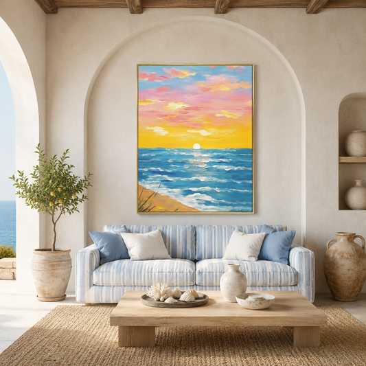 Sunset Seascape Painting #Kiss 134