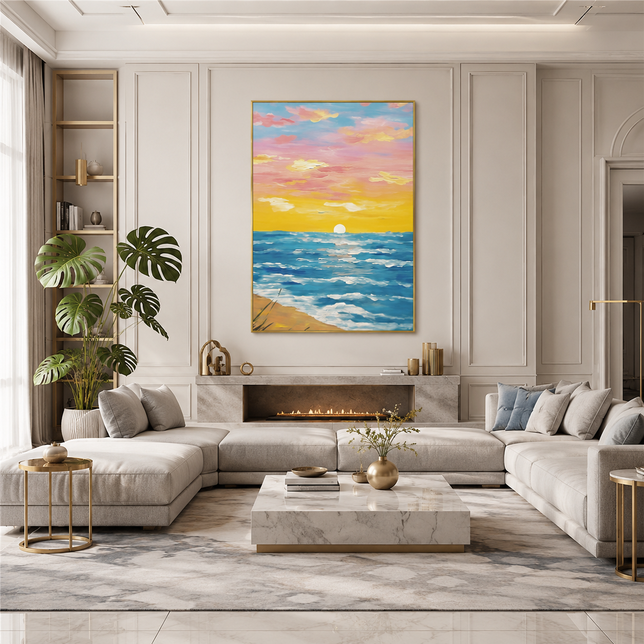 Sunset Seascape Painting #Kiss 134