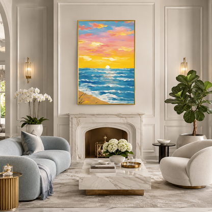 Sunset Seascape Painting #Kiss 134