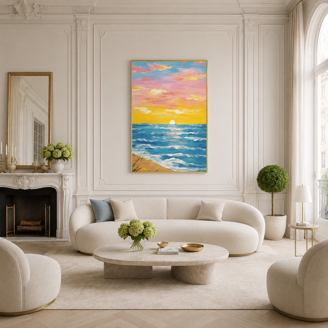 Sunset Seascape Painting #Kiss 134