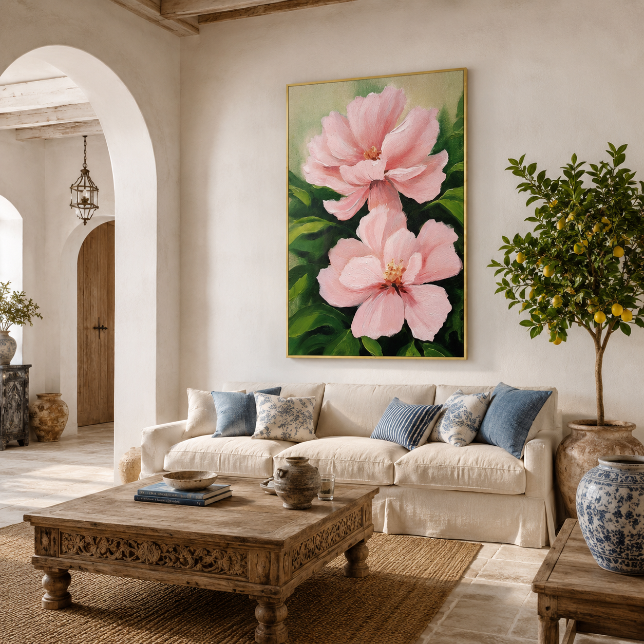 Pink Floral Painting #Kiss 135