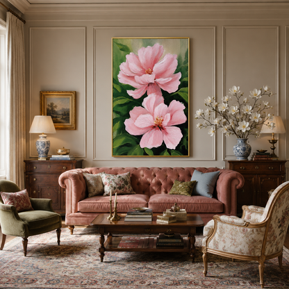 Pink Floral Painting #Kiss 135