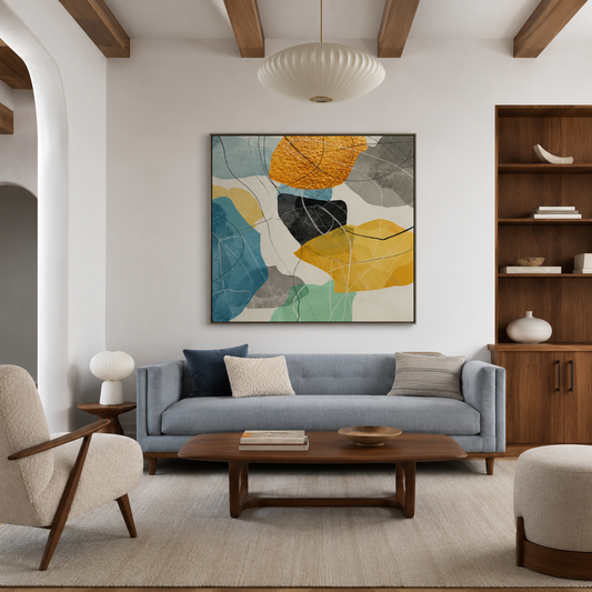 Color Block Abstract Geometric Painting #Kiss 137