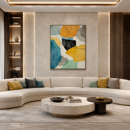 Color Block Abstract Geometric Painting #Kiss 137