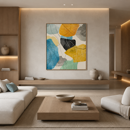 Color Block Abstract Geometric Painting #Kiss 137