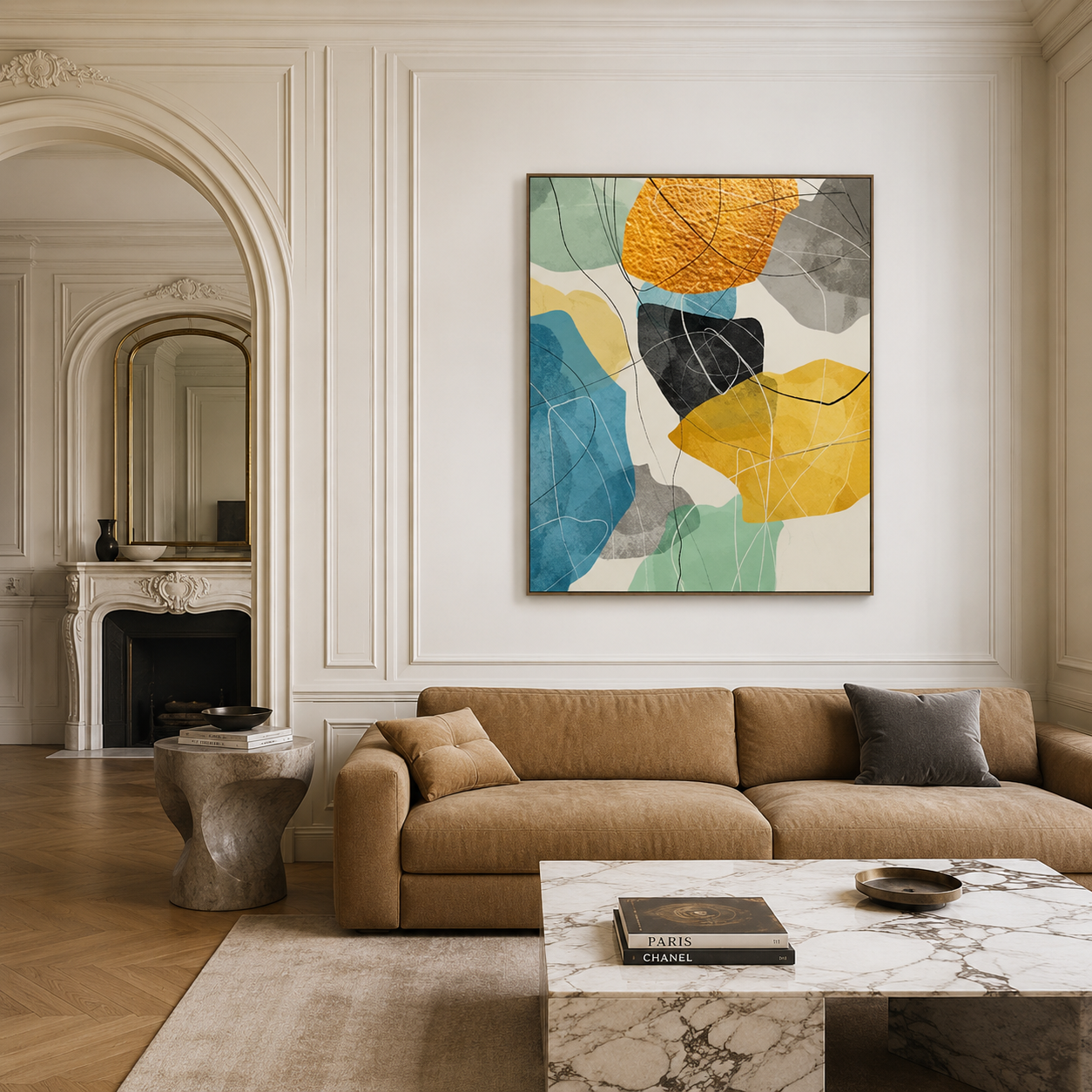 Color Block Abstract Geometric Painting #Kiss 137