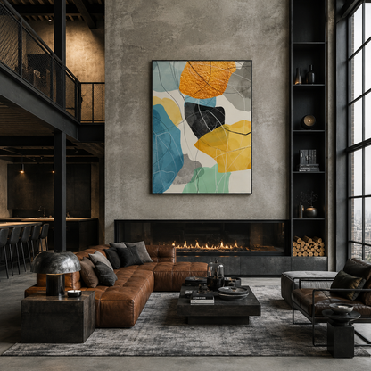 Color Block Abstract Geometric Painting #Kiss 137