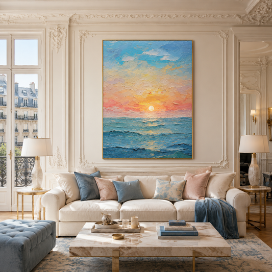 Pastel Sunset Seascape Painting #Kiss 141