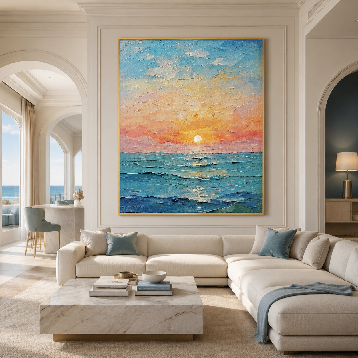 Pastel Sunset Seascape Painting #Kiss 141