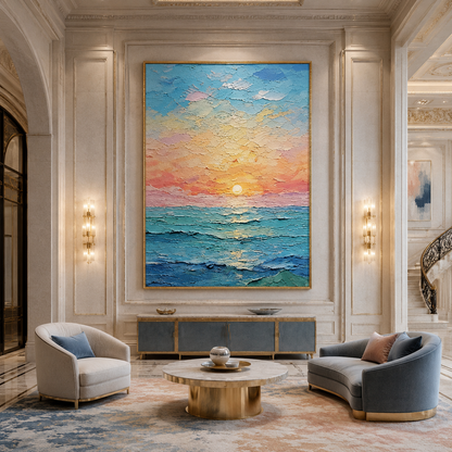 Pastel Sunset Seascape Painting #Kiss 141