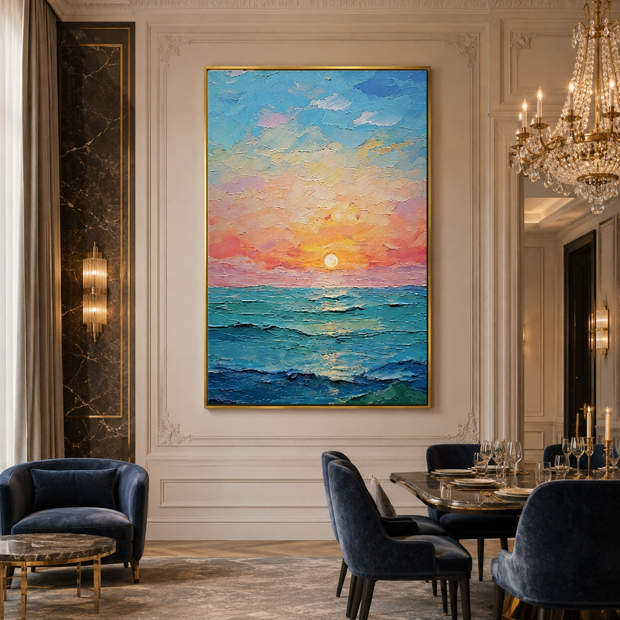Pastel Sunset Seascape Painting #Kiss 141