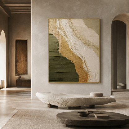 Green Earth Flow Textured Painting #Kiss 142