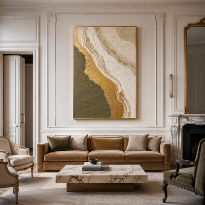 Green Earth Flow Textured Painting #Kiss 142