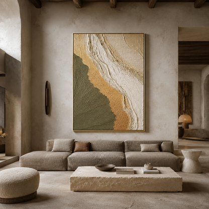 Green Earth Flow Textured Painting #Kiss 142
