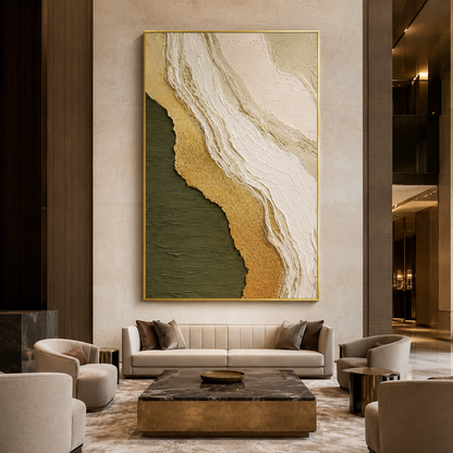 Green Earth Flow Textured Painting #Kiss 142