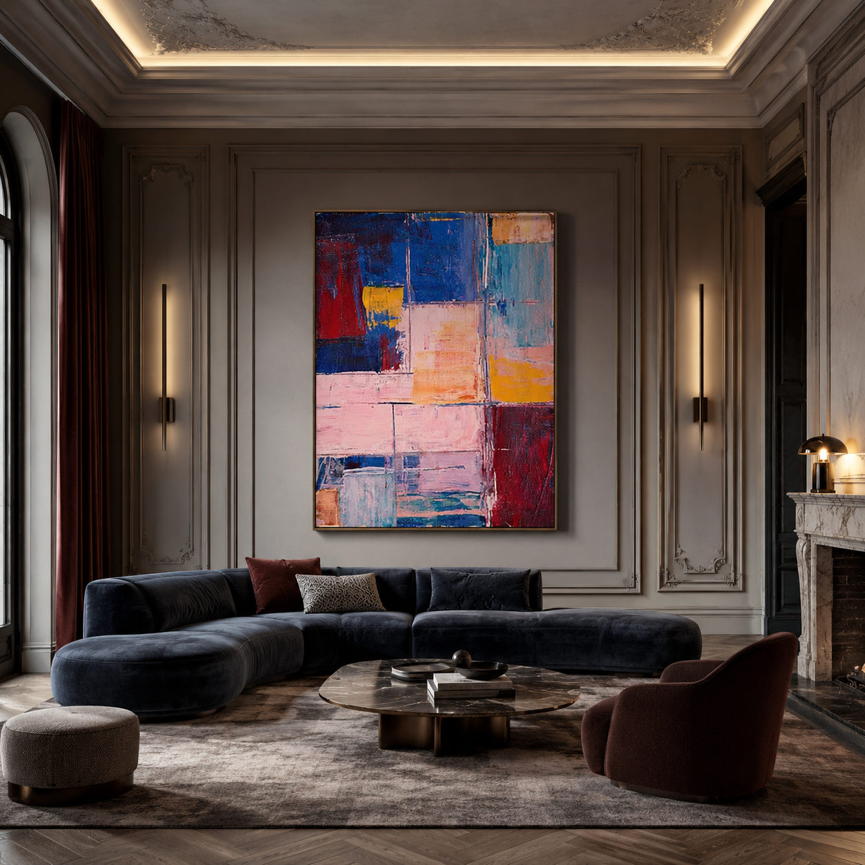 Color Block Abstract Painting #Kiss 148