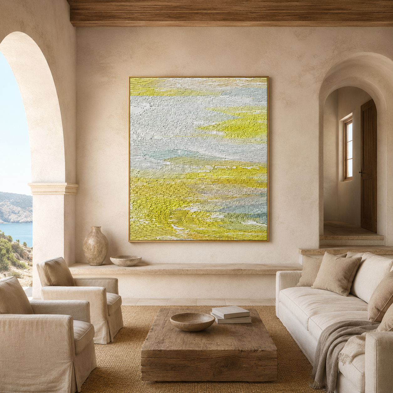 Soft Green Abstract Painting #Kiss 149