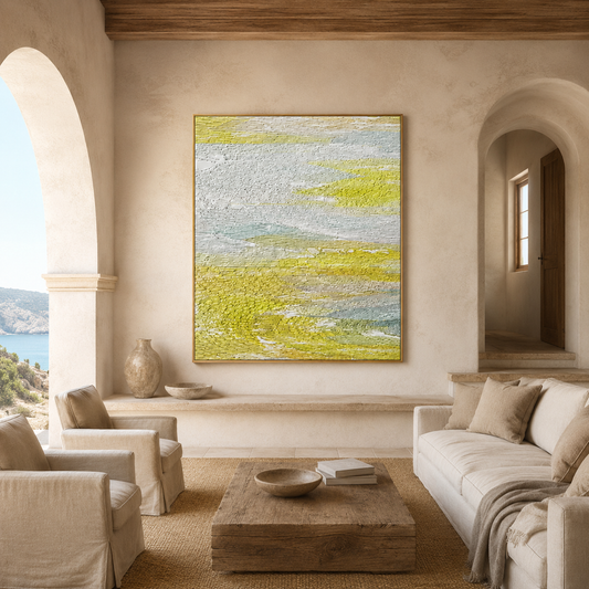 Soft Green Abstract Painting #Kiss 149